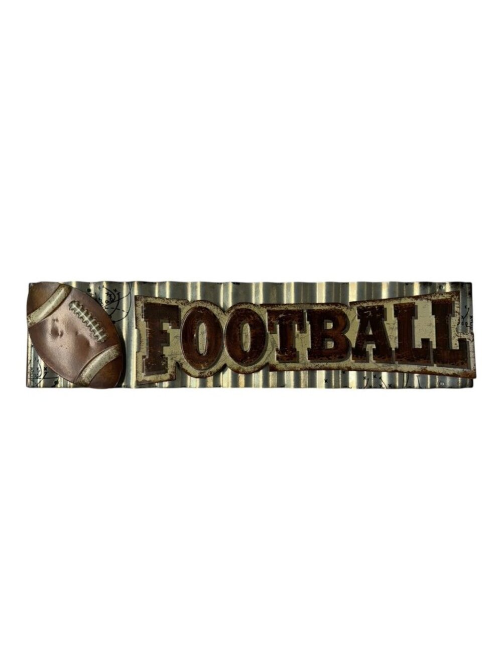 Hobby Lobby Silver Metal Football Wall Hanging Sign Sports Decor ~ P7 11